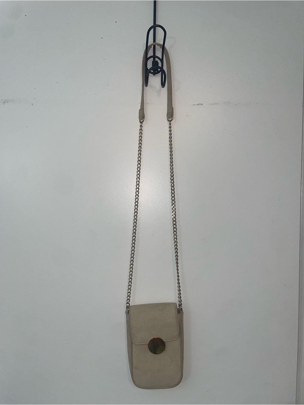 H&M Beige Suede-Look Mini Crossbody